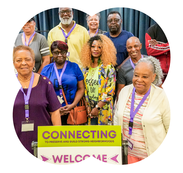 Purpose Built Community members gathered at a neighborhood event